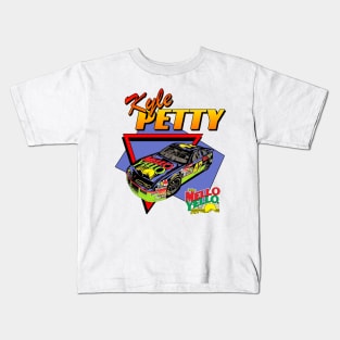 Kyle Petty Mello Yellow Retro Nascar Design Kids T-Shirt